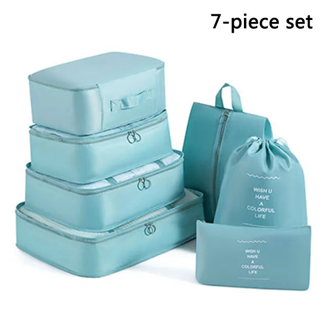 Travel Storage Bags Set – Clothes, Toiletries & Shoes Packing Organisers