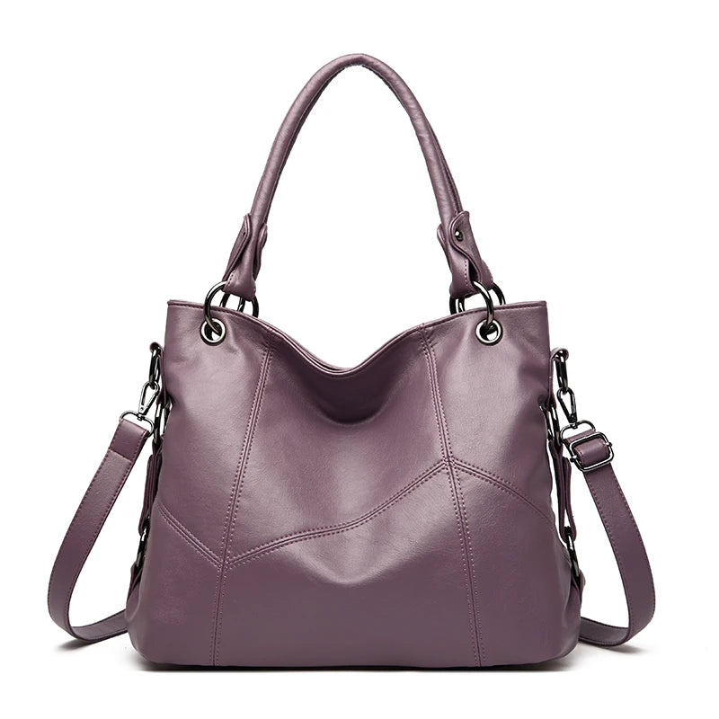 Slouchy Leather 2 way bag-Top Handles + Detachable Strap