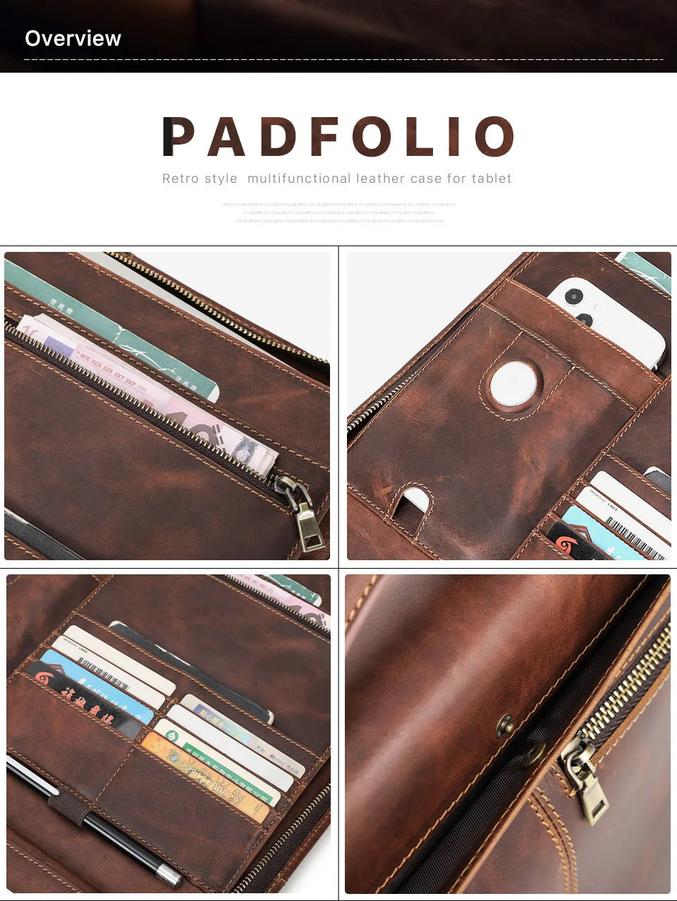 Northbound Leather Portfolio Briefcase — Document Organiser & Travel Folio