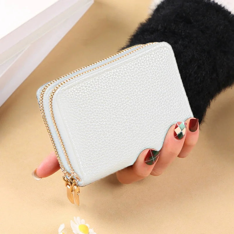 RFID Mini Wallet — Unisex PU Leather Zip Coin Purse