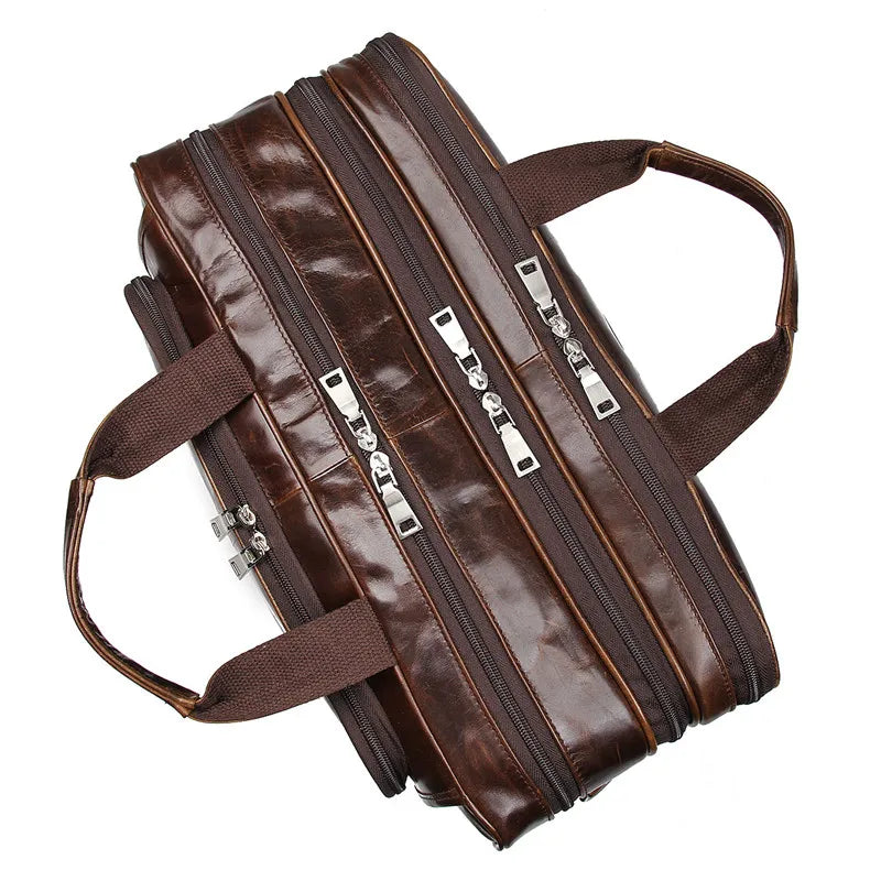 Men's Leather Shoulder Briefcase