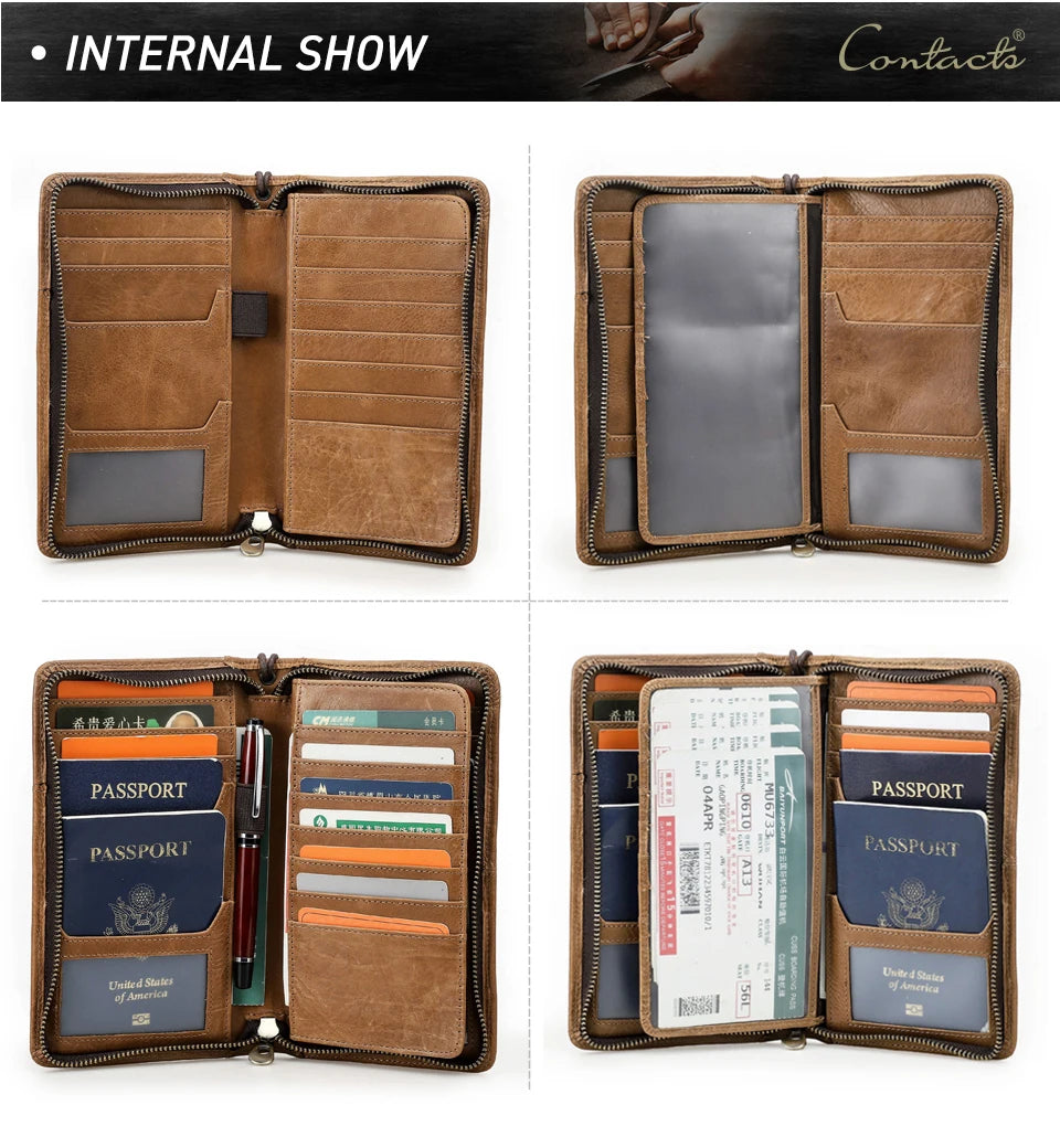 Leather Family Passport Clutch