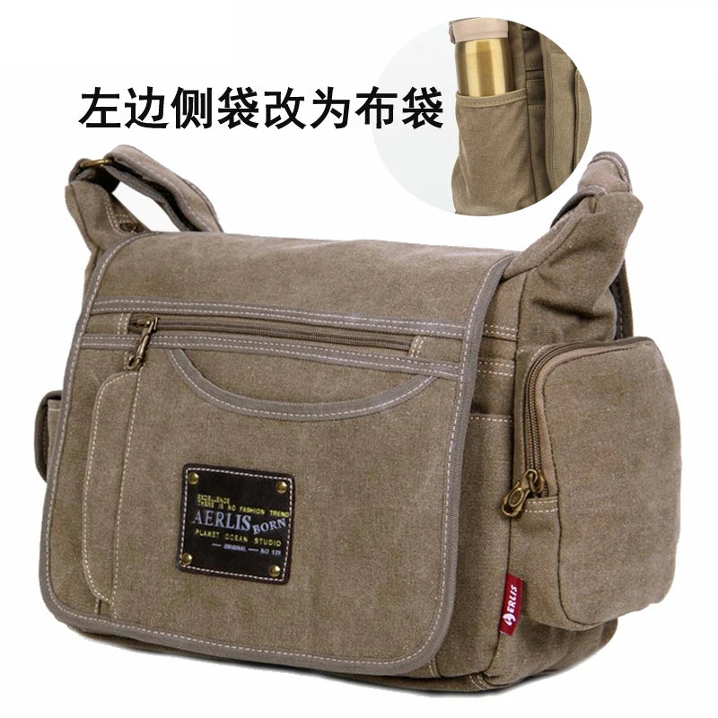 Men's Vintage Canvas Crossbody Bag