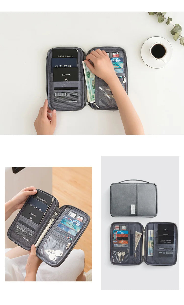 Family Passport Wallet & Multi-Functional Travel Document Organiser