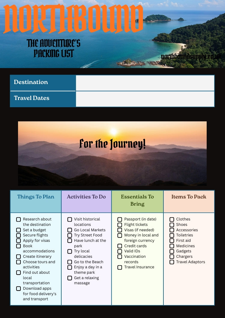 NORTHBOUND Adventures Packing List