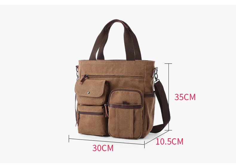 Canvas Messenger Bag for Travel & Work