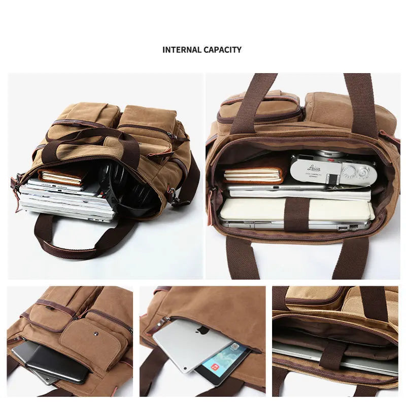 Canvas Messenger Bag for Travel & Work