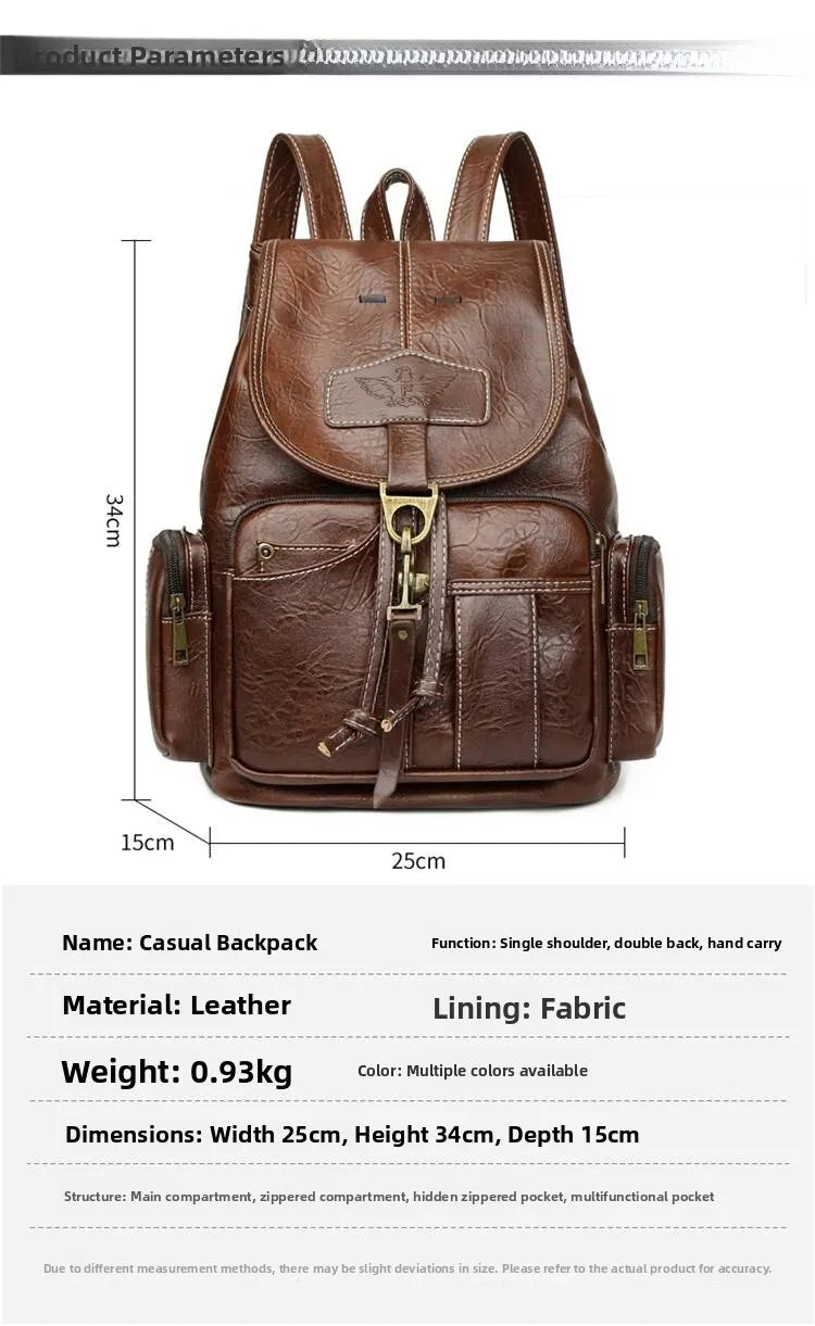 Retro Casual Travel Backpack — Waterproof Foldable Polyester Rucksack