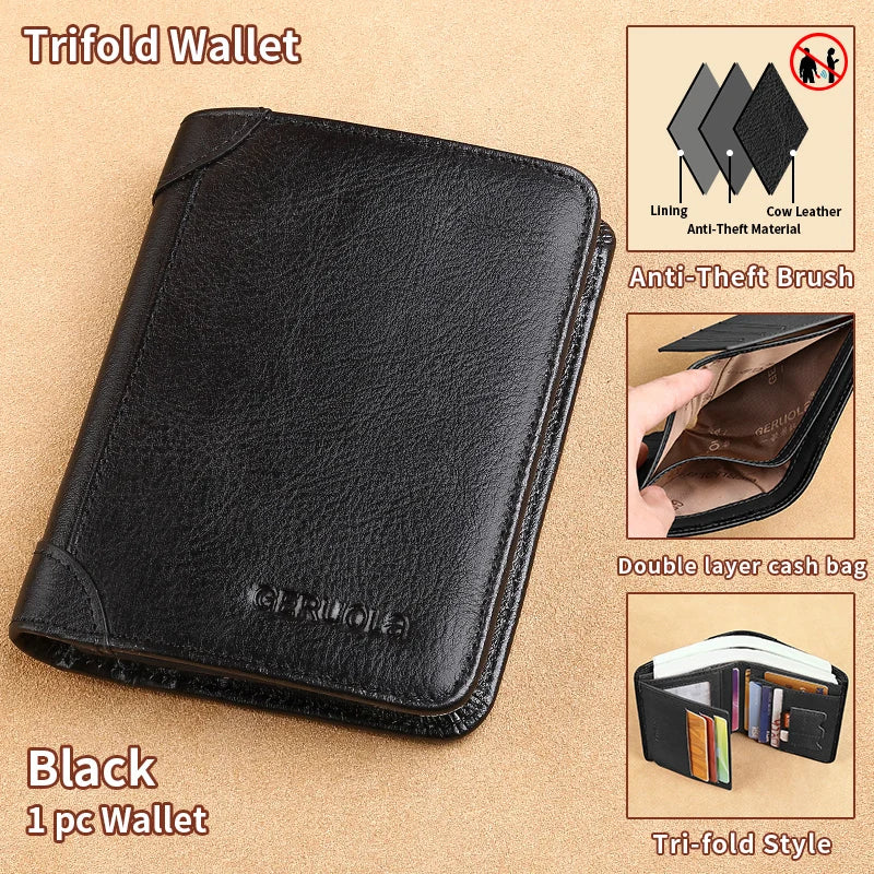 Slim RFID Leather Wallet – Bifold or Trifold