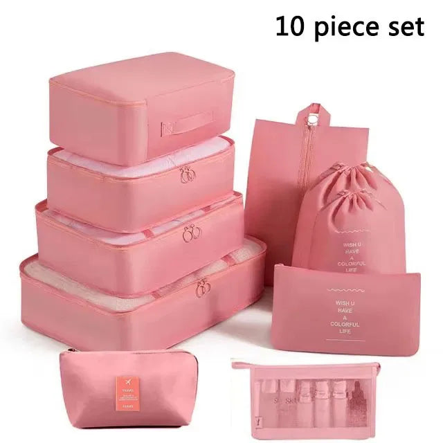 Travel Storage Bags Set – Clothes, Toiletries & Shoes Packing Organisers