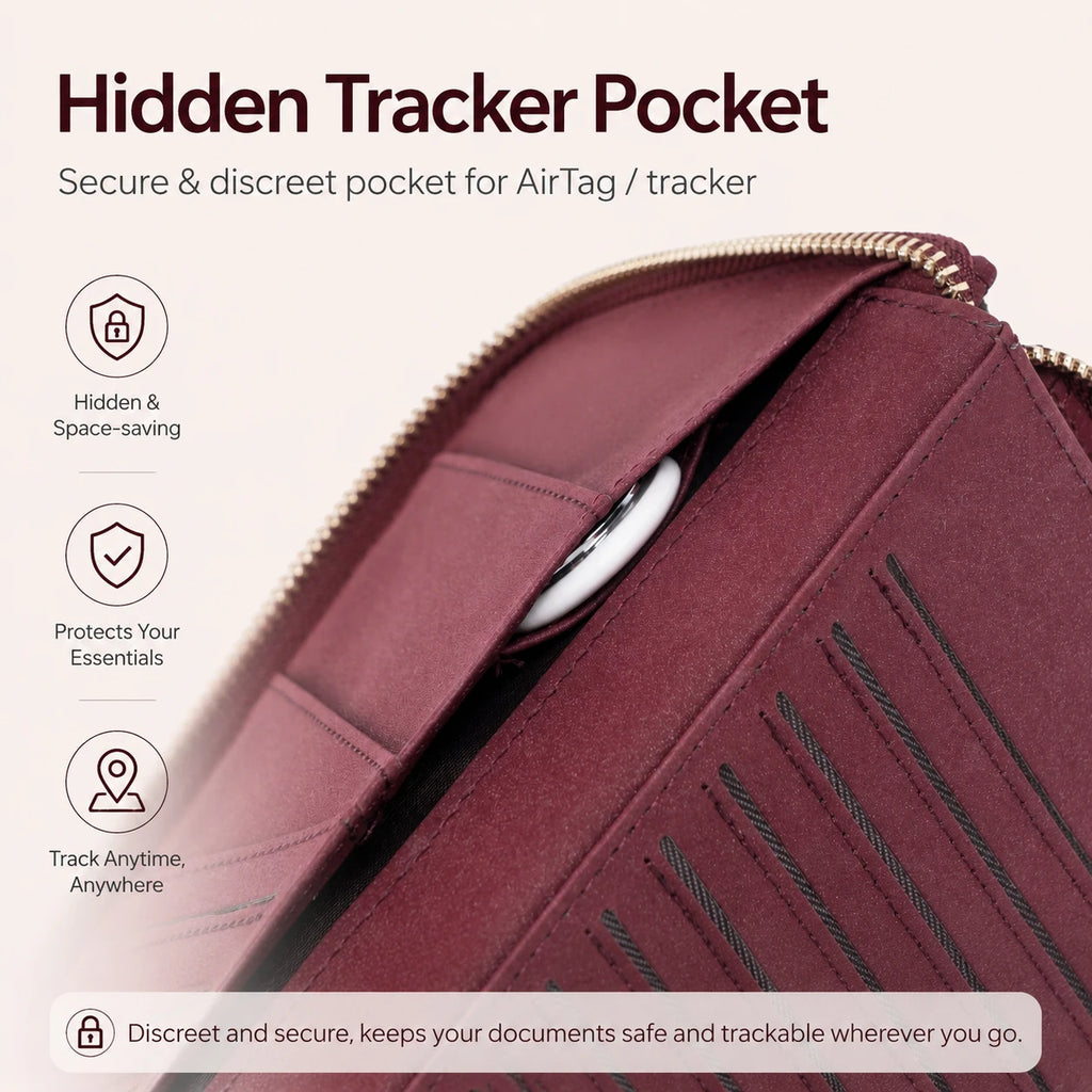 RFID Anti-Theft Zipped Passport Holder & Travel Organiser – Unisex