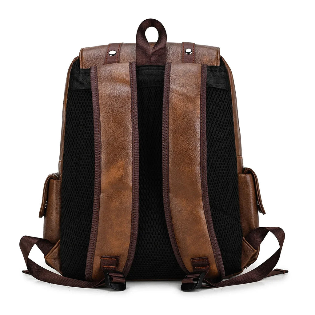 Crazy Horse Leather Backpack — Large Capacity Vintage Rucksack