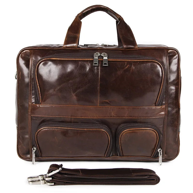 Men's Leather Shoulder Briefcase