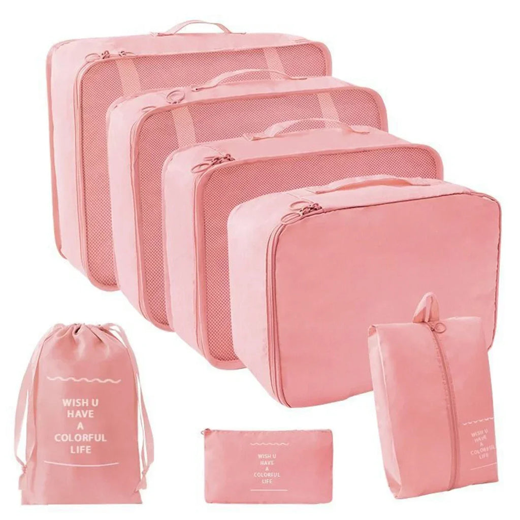 7-Piece Transparent Compression Packing Cubes – Luggage Organiser Set