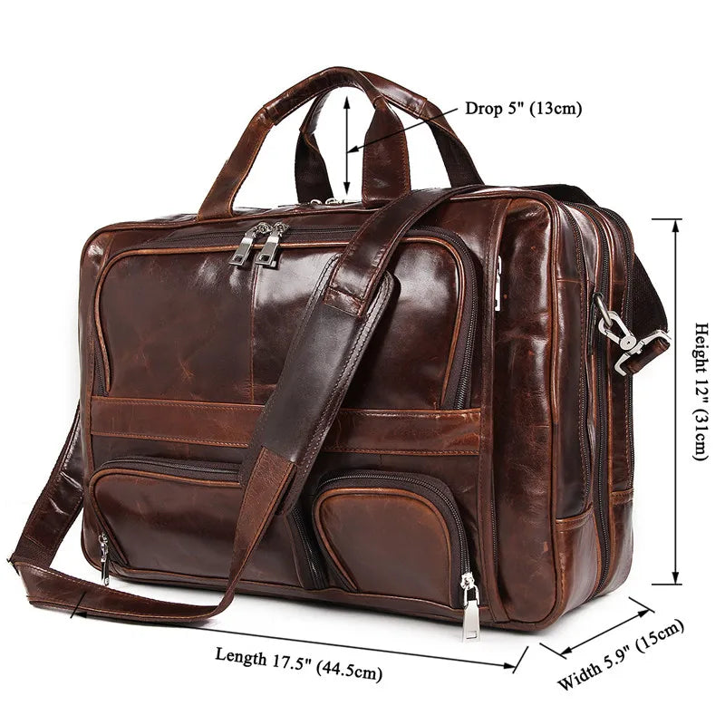 Men's Leather Shoulder Briefcase
