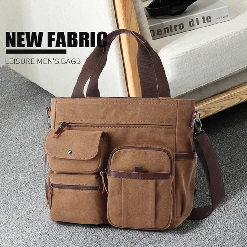 Canvas Messenger Bag for Travel & Work