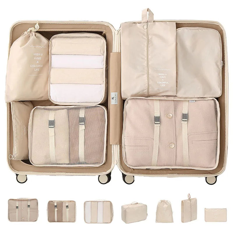 Travel Storage Bags Set – Clothes, Toiletries & Shoes Packing Organisers