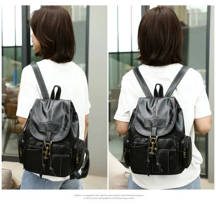 Retro Casual Travel Backpack — Waterproof Foldable Polyester Rucksack