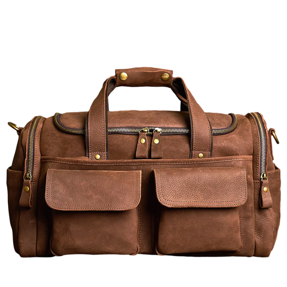 Vintage Leather Travel Messenger Bag