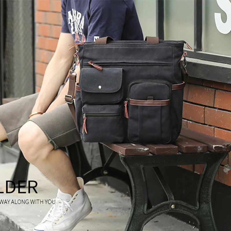 Canvas Messenger Bag for Travel & Work