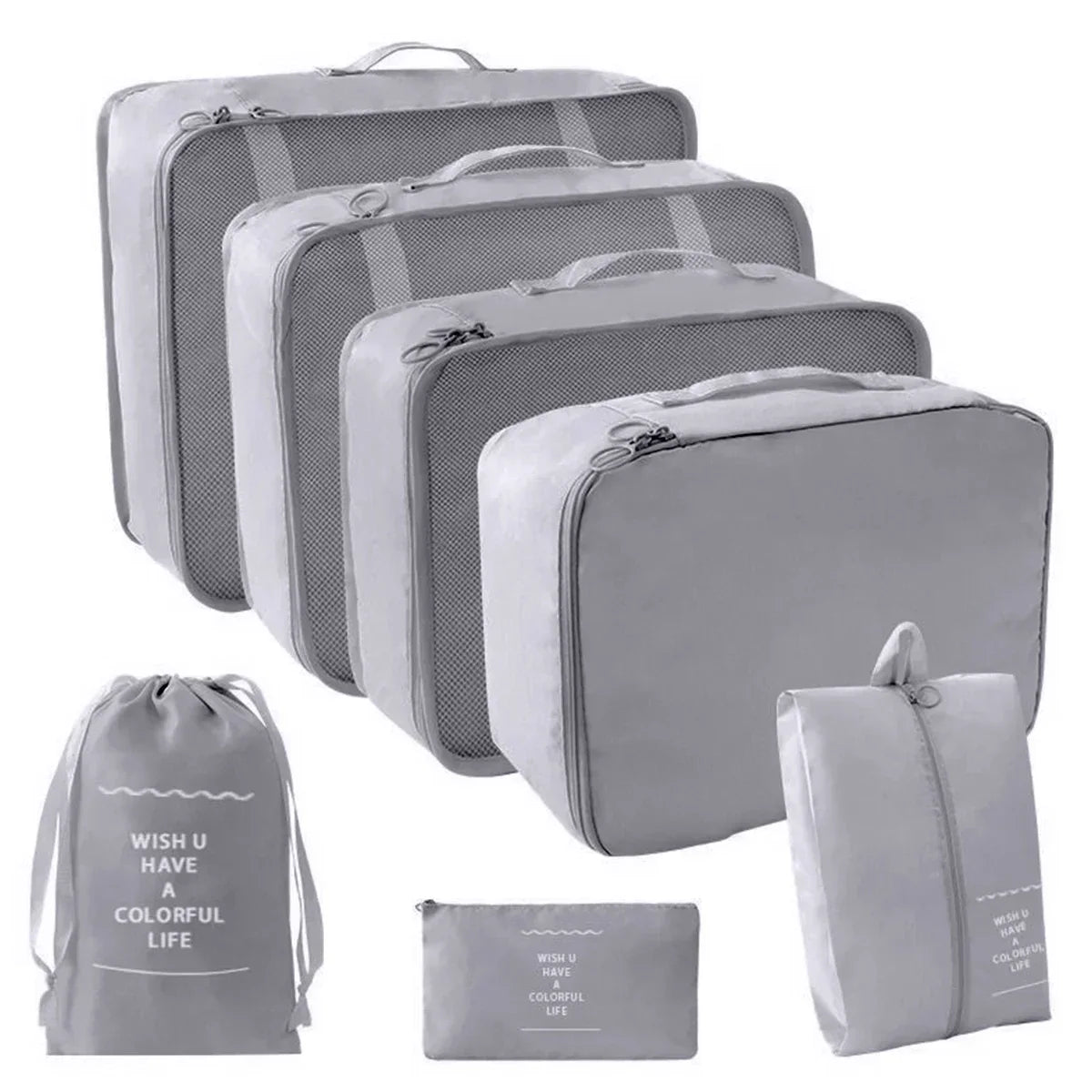 7-Piece Transparent Compression Packing Cubes – Luggage Organiser Set