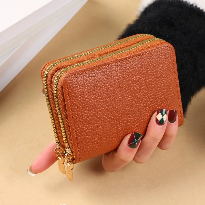 RFID Mini Wallet — Unisex PU Leather Zip Coin Purse