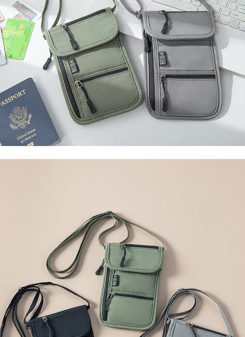 Portable Passport & ID Card Holder with Lanyard – Travel Crossbody Organiser