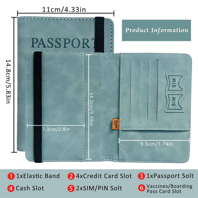Passport Book Holder for Men & Women – Travel Wallet & Cover Case