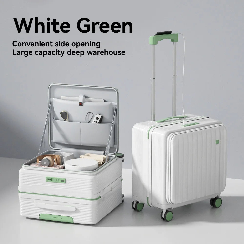 18" Cabin Suitcase with Deep Front Compartment — Unisex Boarding Bag