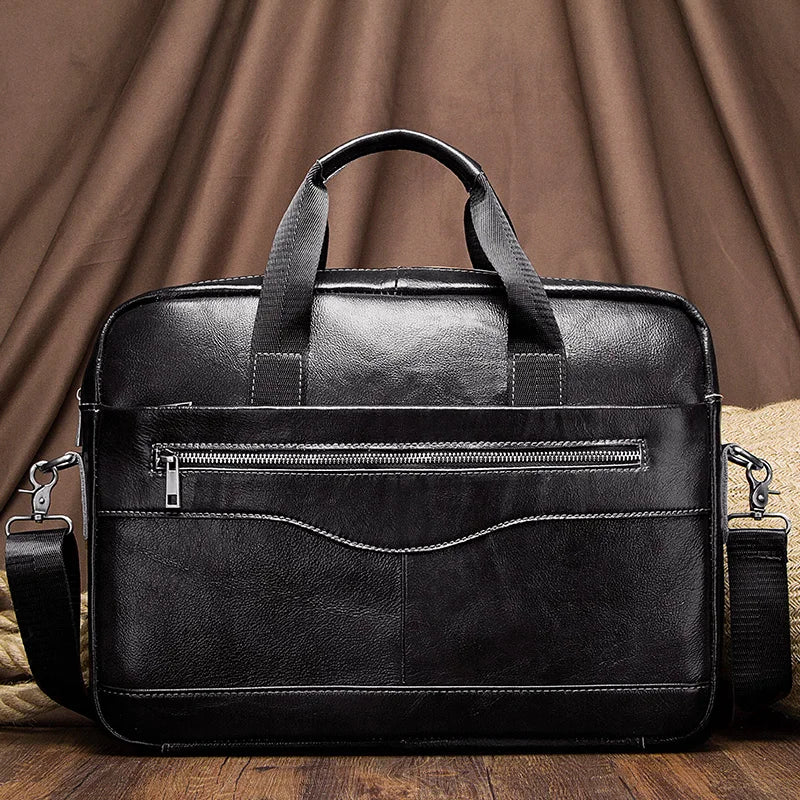 Men's Genuine Leather Briefcase – Laptop & Office Shoulder Bag