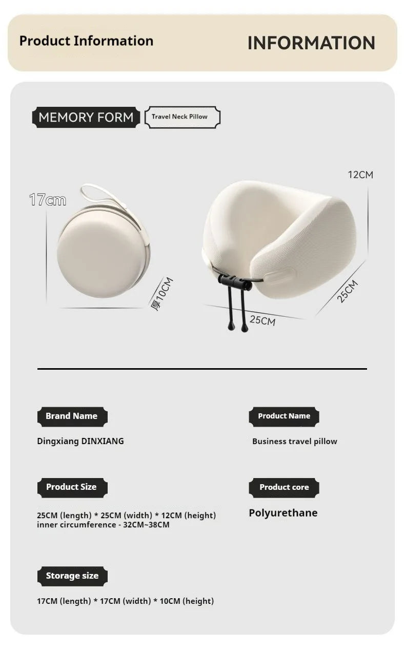 Memory Foam Travel Pillow — Soft Neck Cushion for Flights & Long Journeys