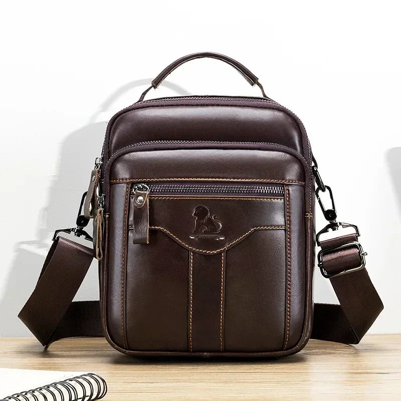 Genuine Leather Crossbody Messenger Bag – Luxury Satchel