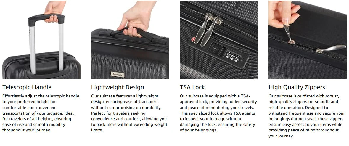 Northbound 3-Piece Hard Shell Luggage Set — 21", 24" & 28" Suitcases
