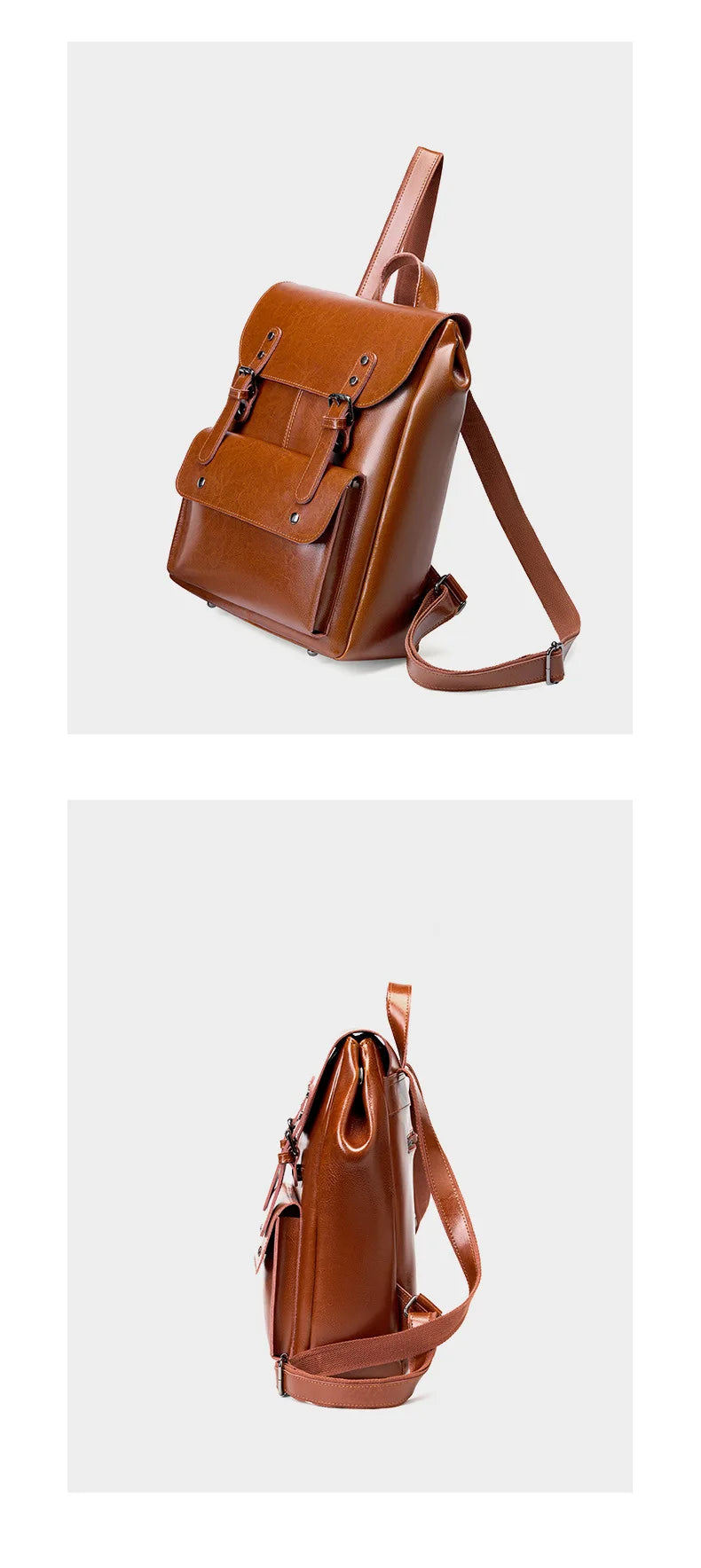 Women Genuine Leather Backpack Durable Cowhide Laptop Bag 14 Inch Multiple Pocket British Vintage College Style Unisex Rucksack