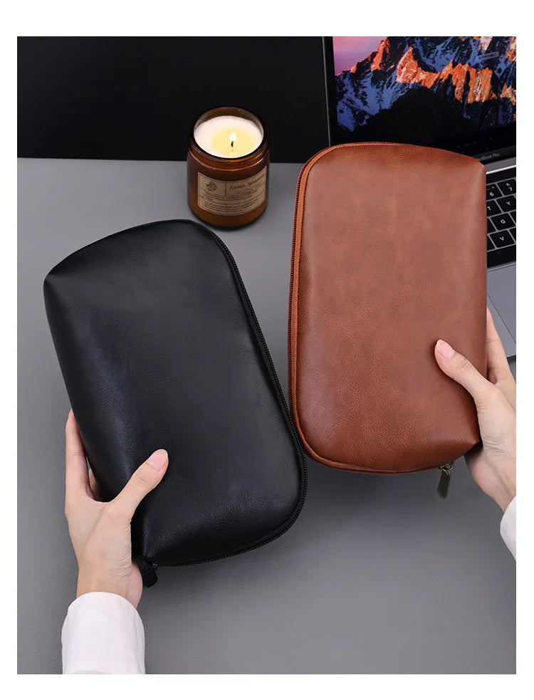 Northbound Tech Pouch — Large Leather Cable Organiser Bag