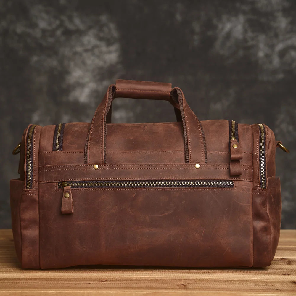 Vintage Leather Travel Messenger Bag