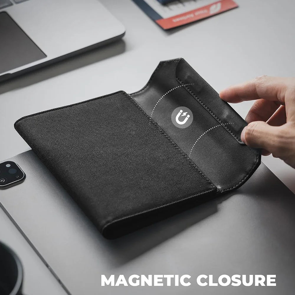 RFID Blocking Passport Holder with Magnetic Closure & SIM Card Slot