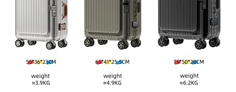 Carry-On Suitcase with Front Pocket — TSA Lock Rolling Luggage 20/24/28"
