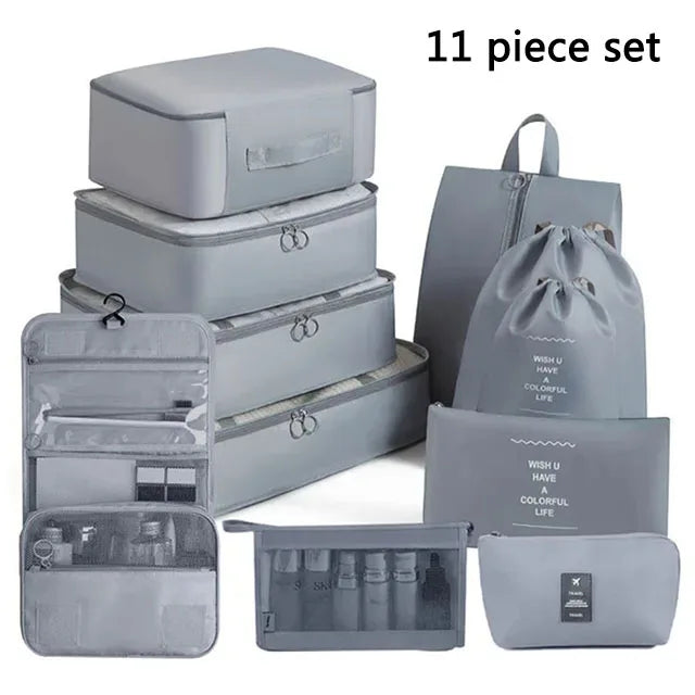 Travel Storage Bags Set – Clothes, Toiletries & Shoes Packing Organisers