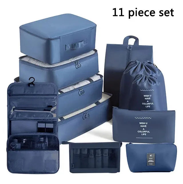 Travel Storage Bags Set – Clothes, Toiletries & Shoes Packing Organisers