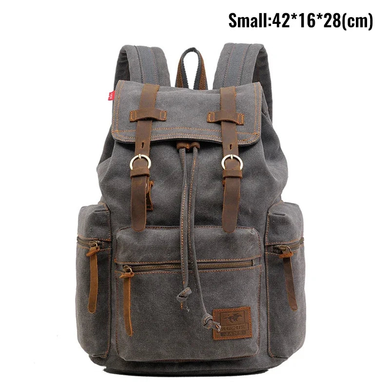 Retro Canvas Laptop Backpack — Vintage 36–55L Travel Rucksack
