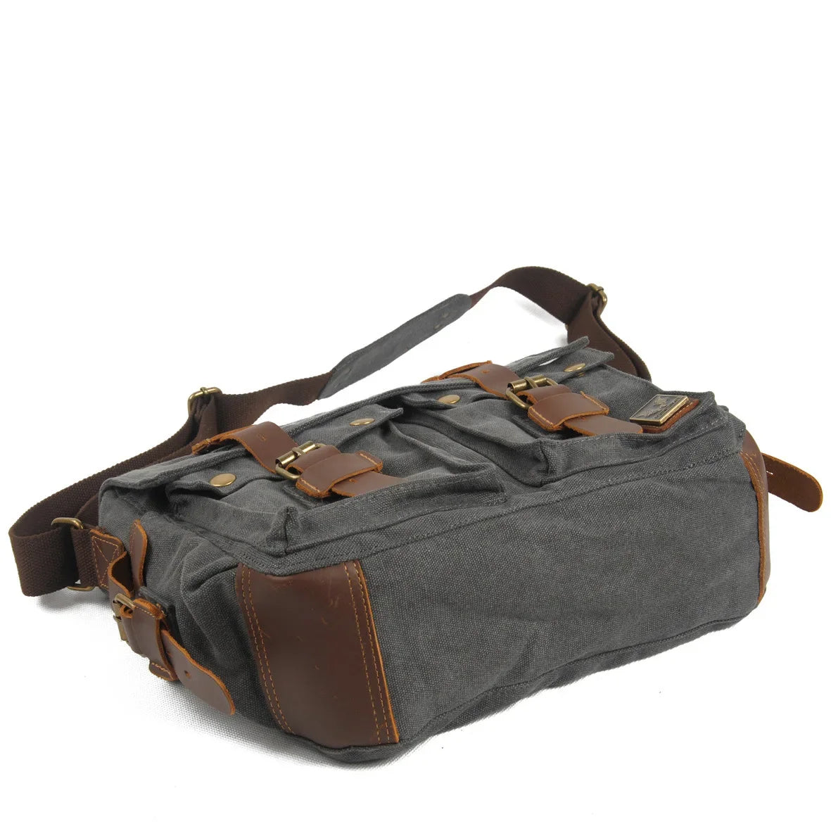 Vintage Canvas & Leather Messenger Bag