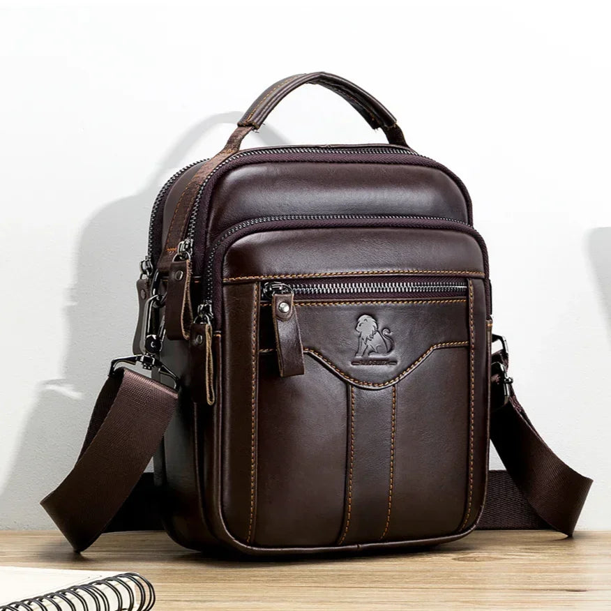 Genuine Leather Crossbody Messenger Bag – Luxury Satchel