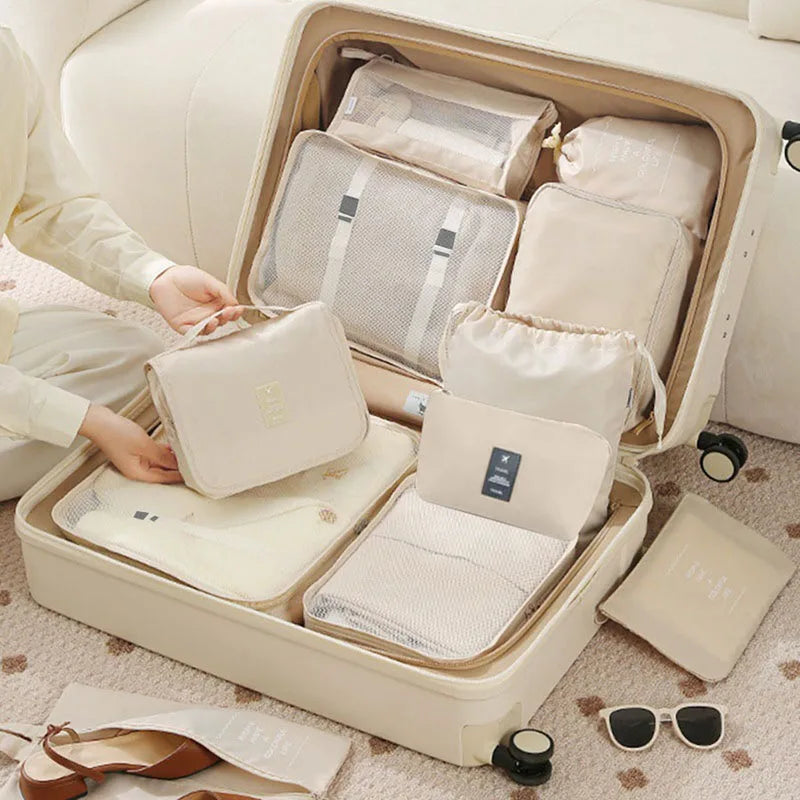 Travel Storage Bags Set – Clothes, Toiletries & Shoes Packing Organisers