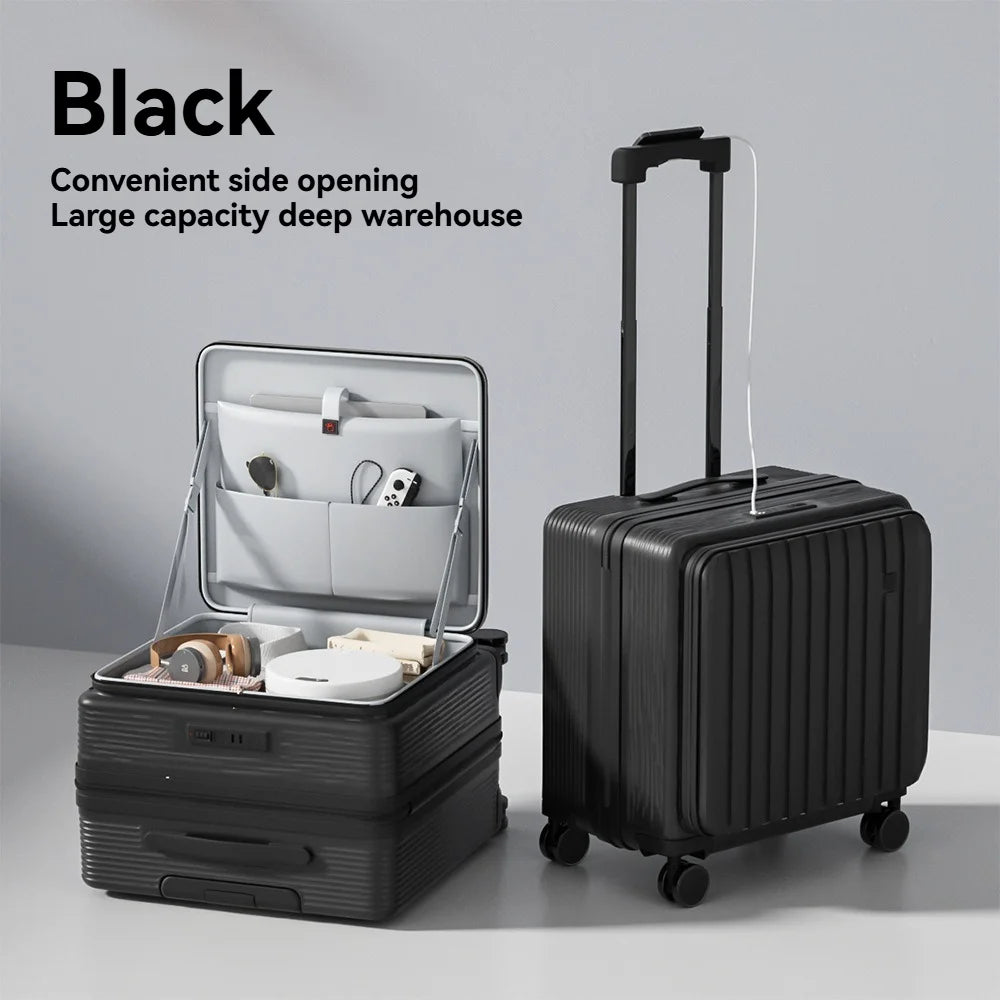 18" Cabin Suitcase with Deep Front Compartment — Unisex Boarding Bag