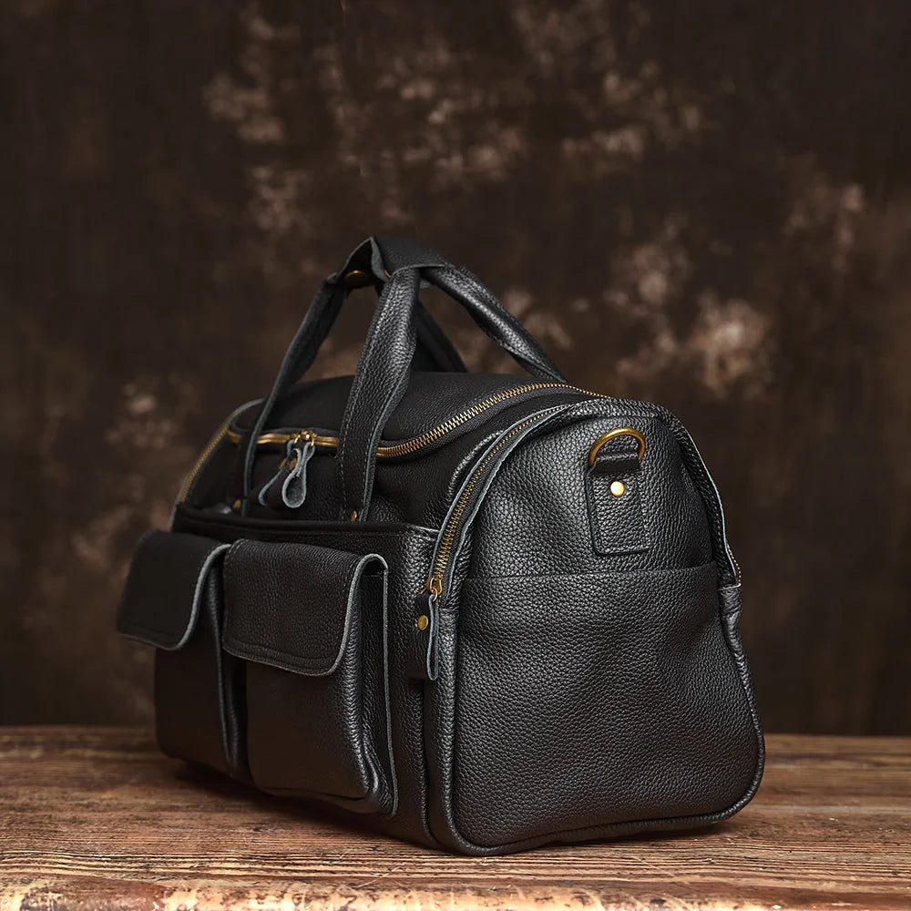 Vintage Leather Travel Messenger Bag