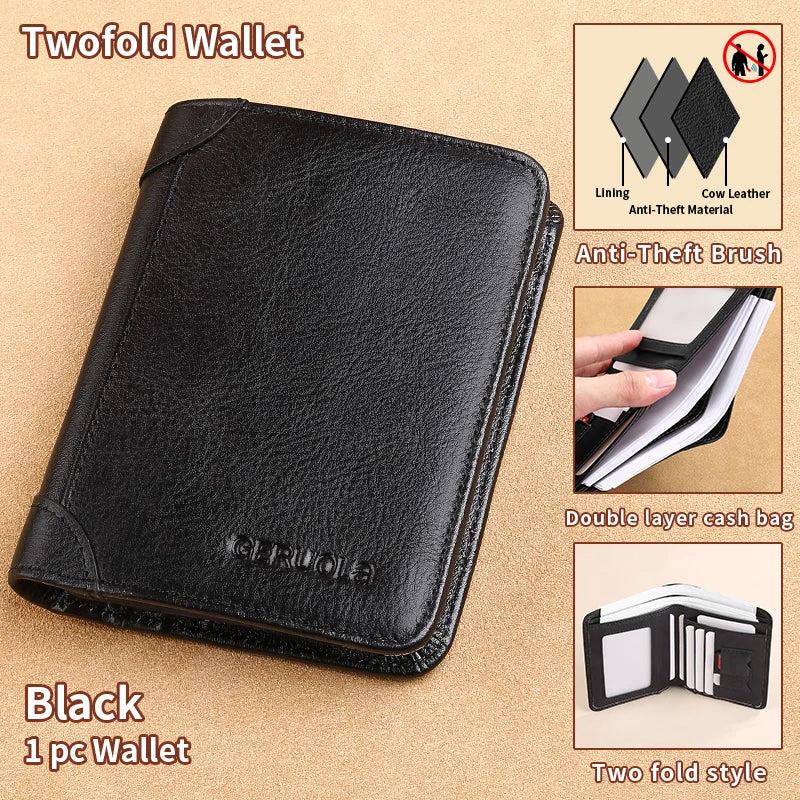Slim RFID Leather Wallet – Bifold or Trifold