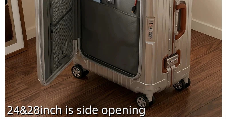 Carry-On Suitcase with Front Pocket — TSA Lock Rolling Luggage 20/24/28"