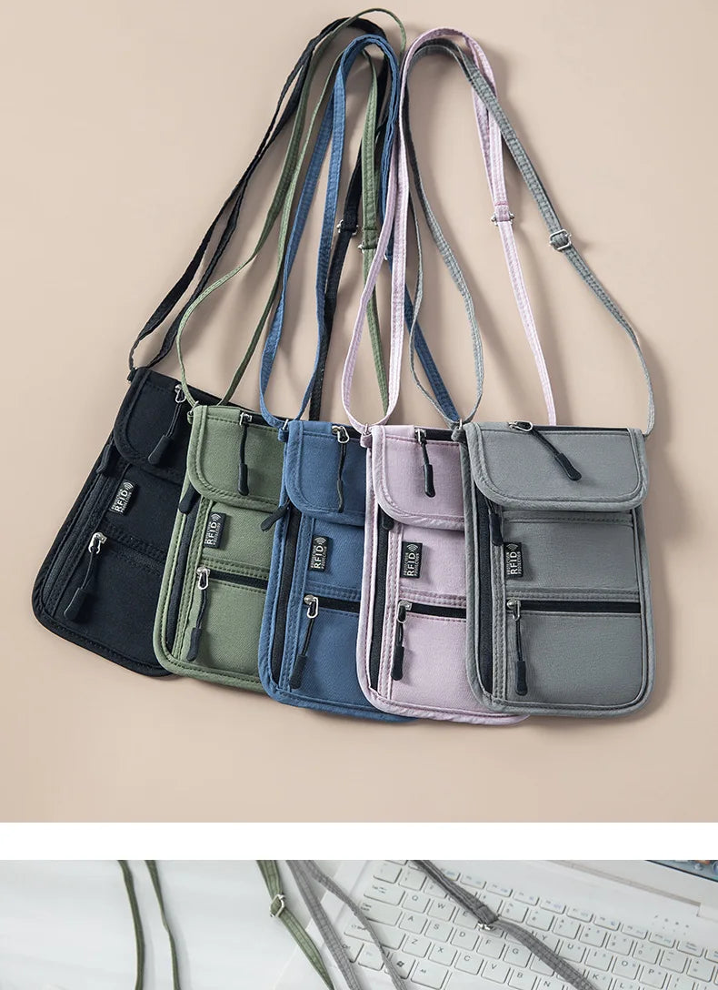 Portable Passport & ID Card Holder with Lanyard – Travel Crossbody Organiser