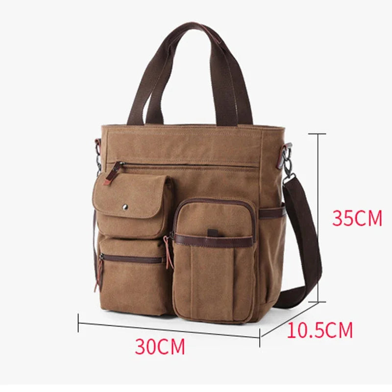 Canvas Messenger Bag for Travel & Work